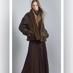 NWT ZARA ZW COLLECTION LONG BOX PLEATED SKIRT SIZE XS